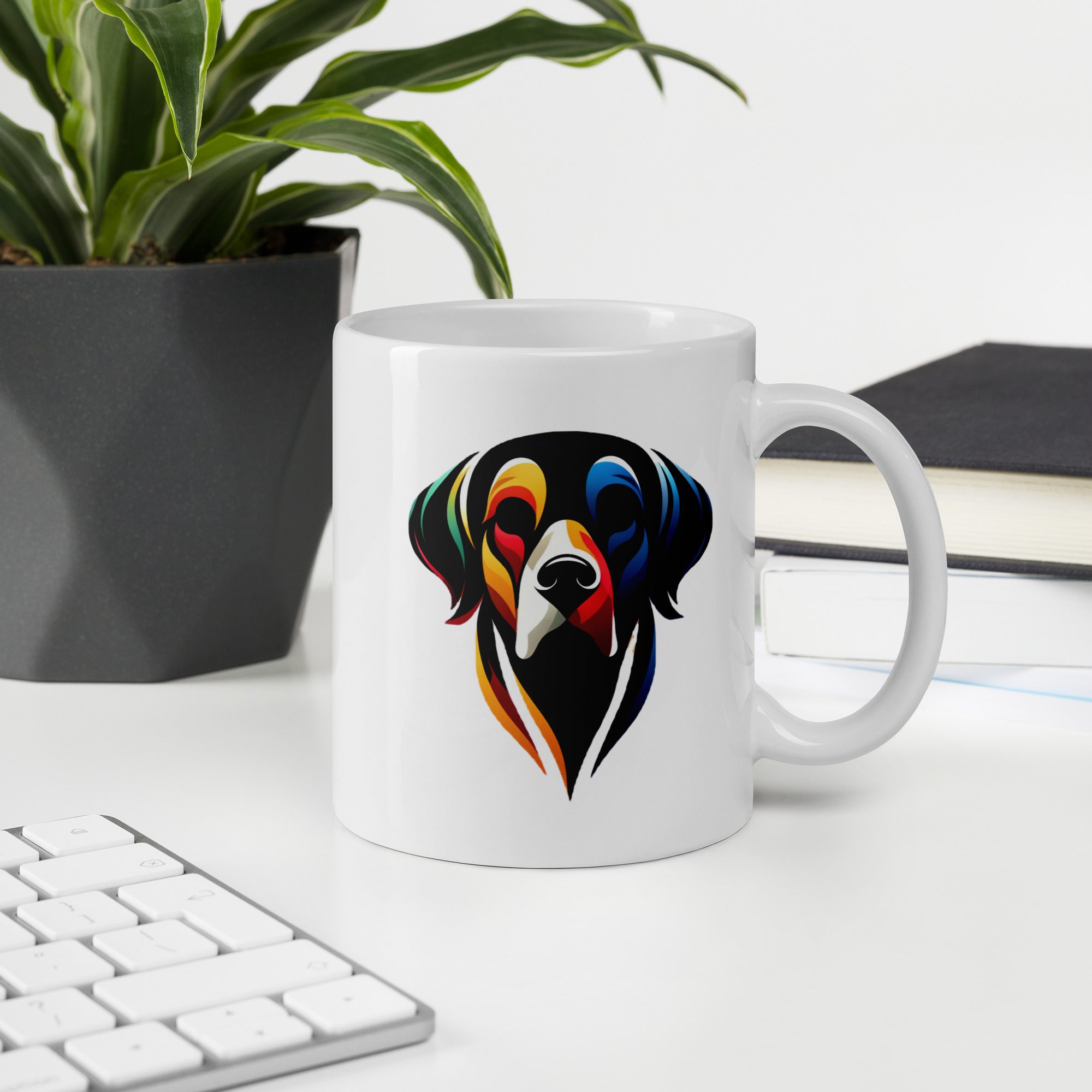 Pop Art Graphic Print, White Glossy Ceramic Coffee Mug for Daily Use - Presentyra