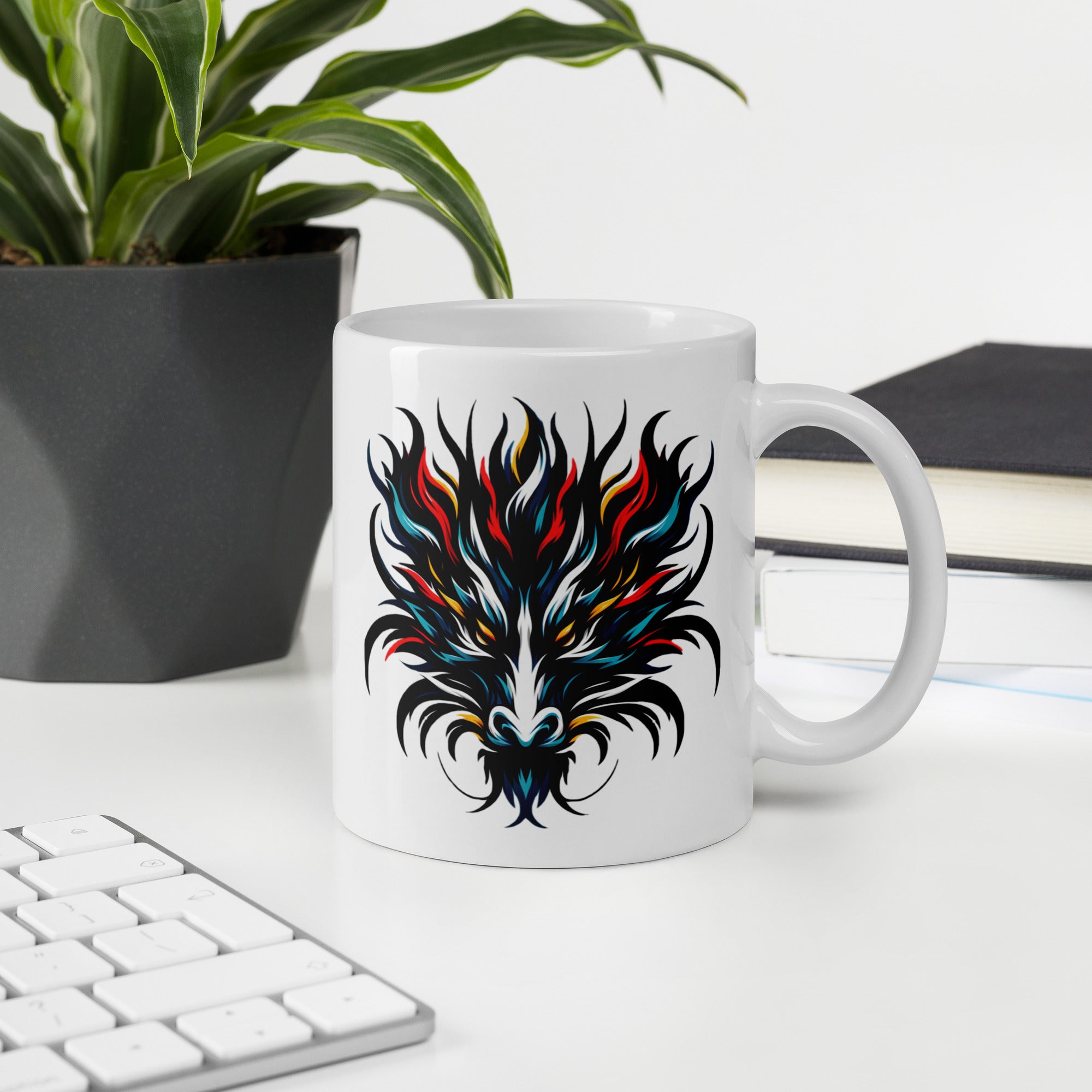 Original Art Print Coffee Mug, White Glossy Ceramic Cup for Hot Beverages - Presentyra