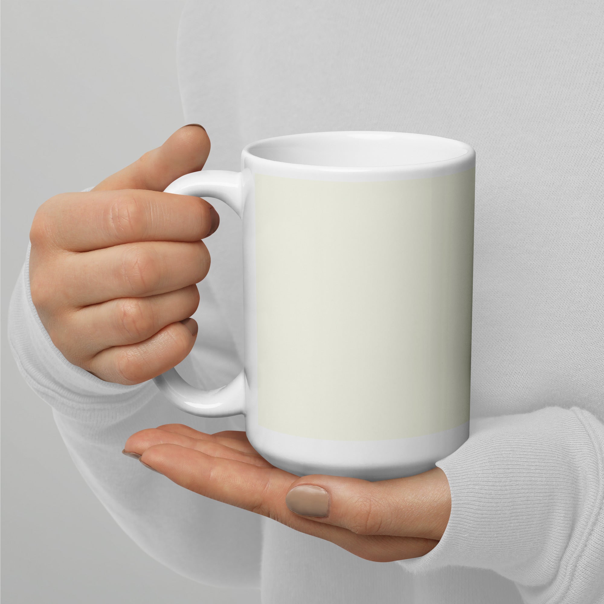 Creative Print Drinkware, White Glossy Ceramic Mug for Hot Drinks - Presentyra
