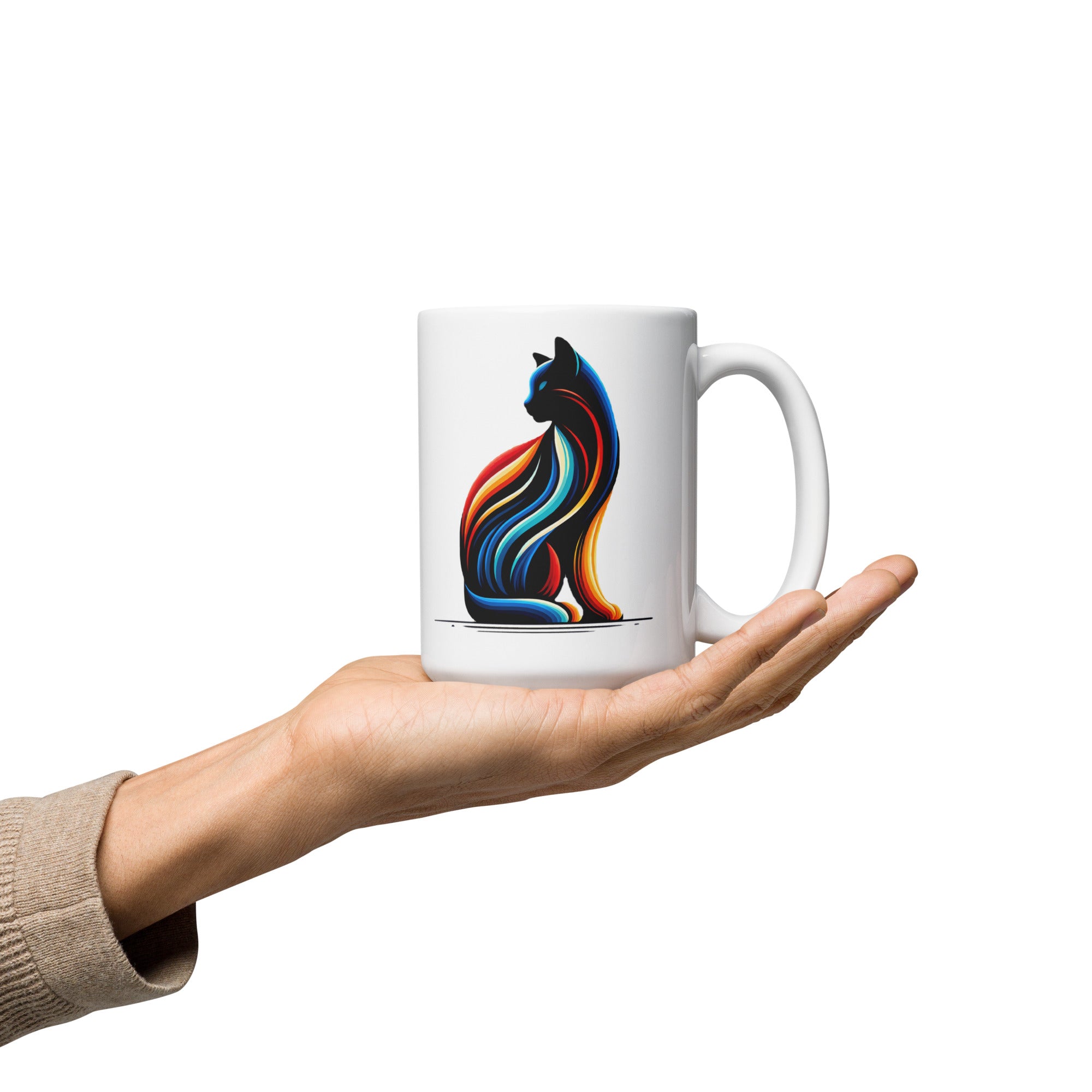 Bold Modern Artwork Print, White Glossy Ceramic Mug for Home or Office - Presentyra