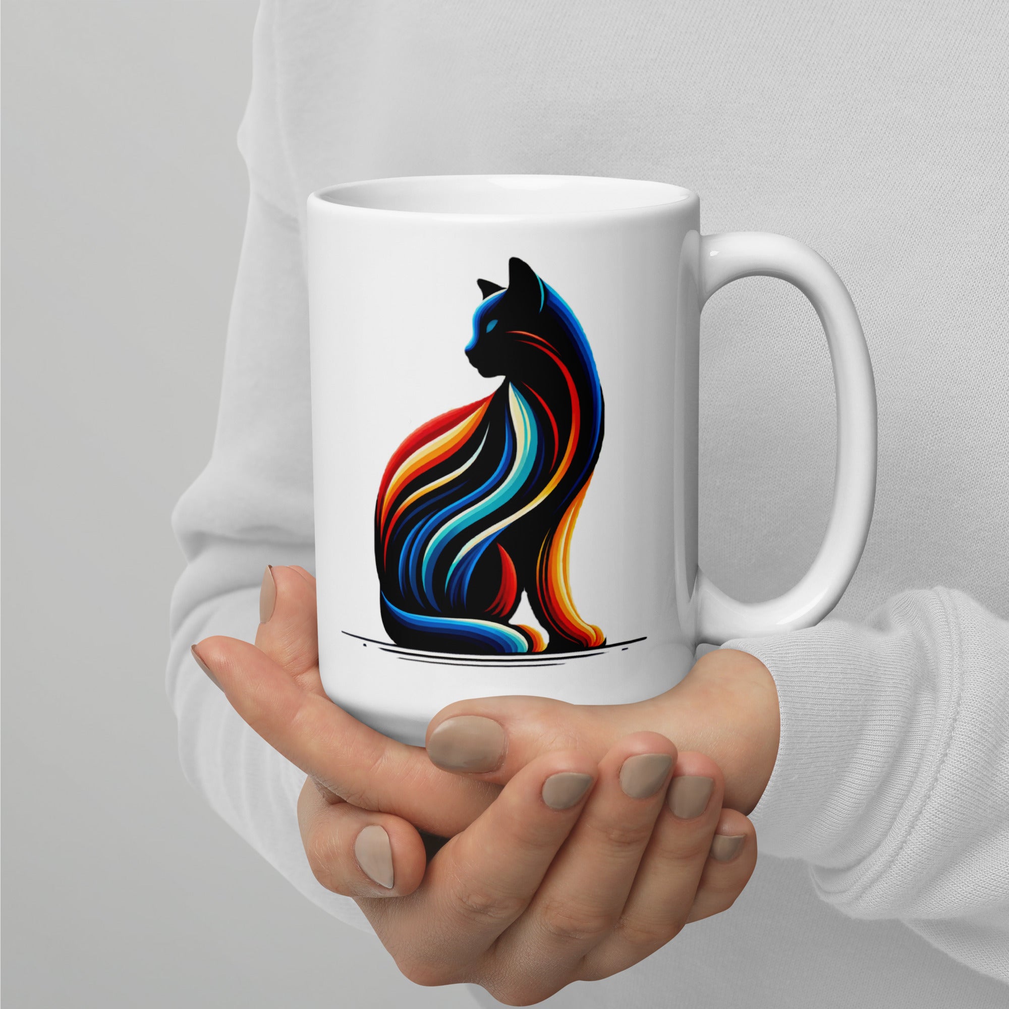 Original Graphic Artwork Mug, White Glossy Ceramic Cup for Hot Drinks - Presentyra