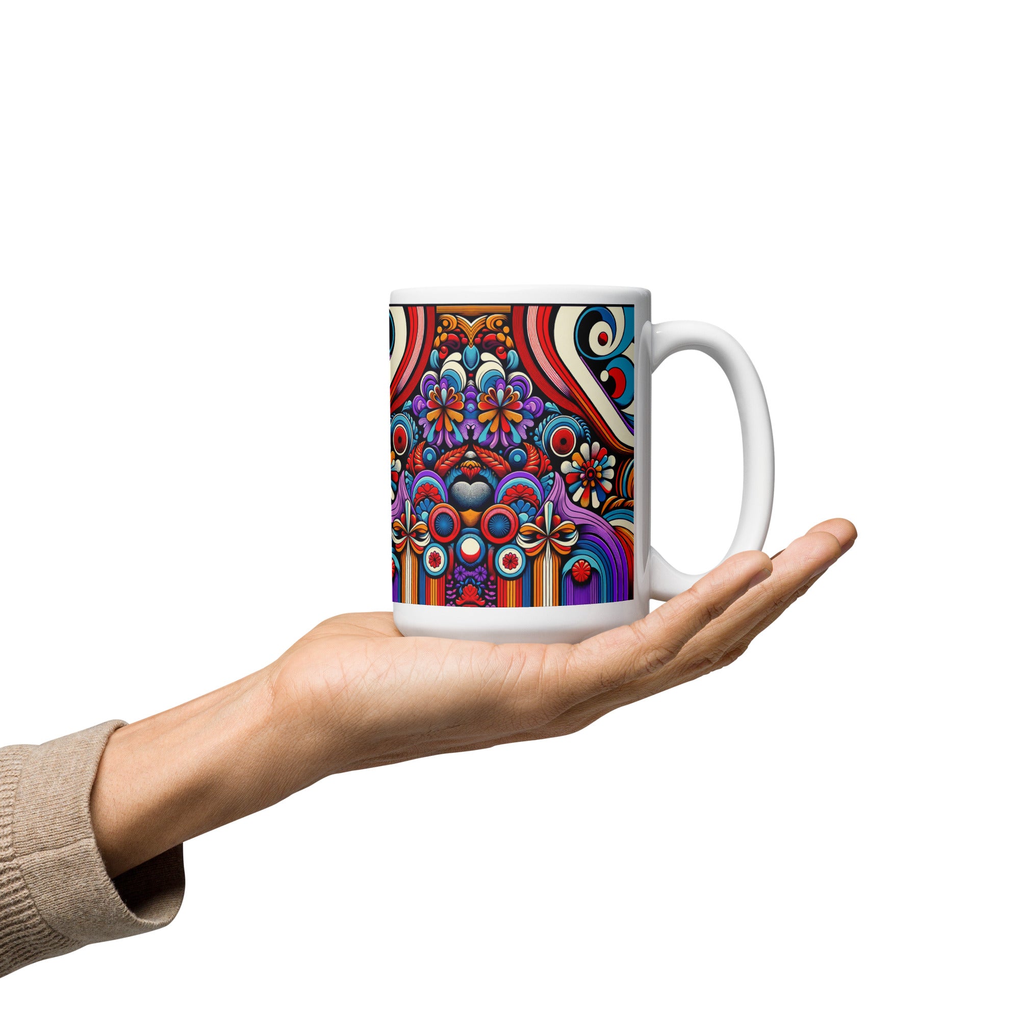 Exclusive Design on Ceramic, White Glossy Mug for Coffee Lovers - Presentyra