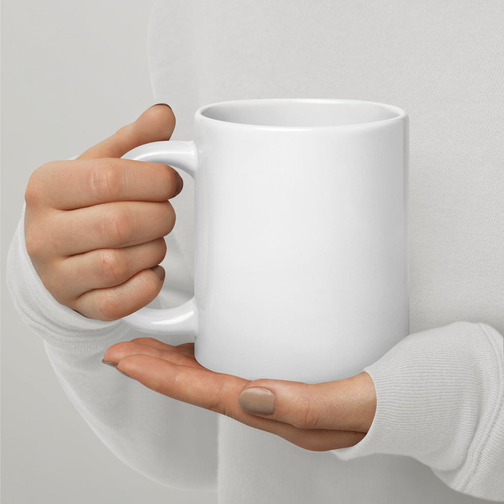 Unique Design Coffee Cup, White Glossy Ceramic Mug with Original Print - Presentyra