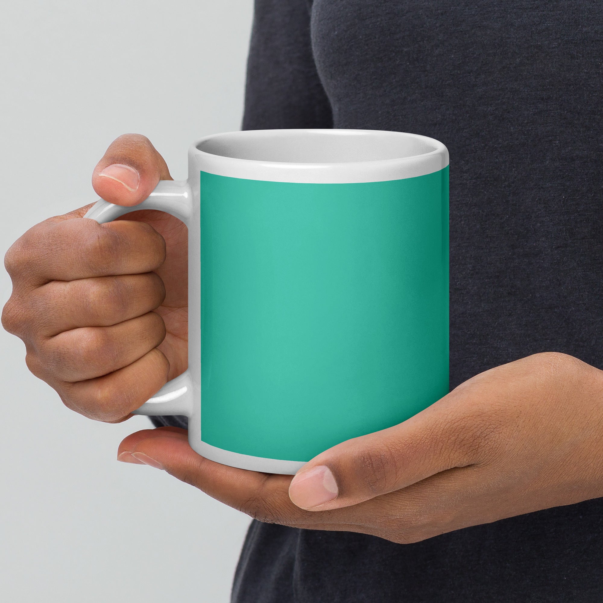 Creative Art Print Drinkware, White Glossy Ceramic Mug for Coffee Lovers - Presentyra