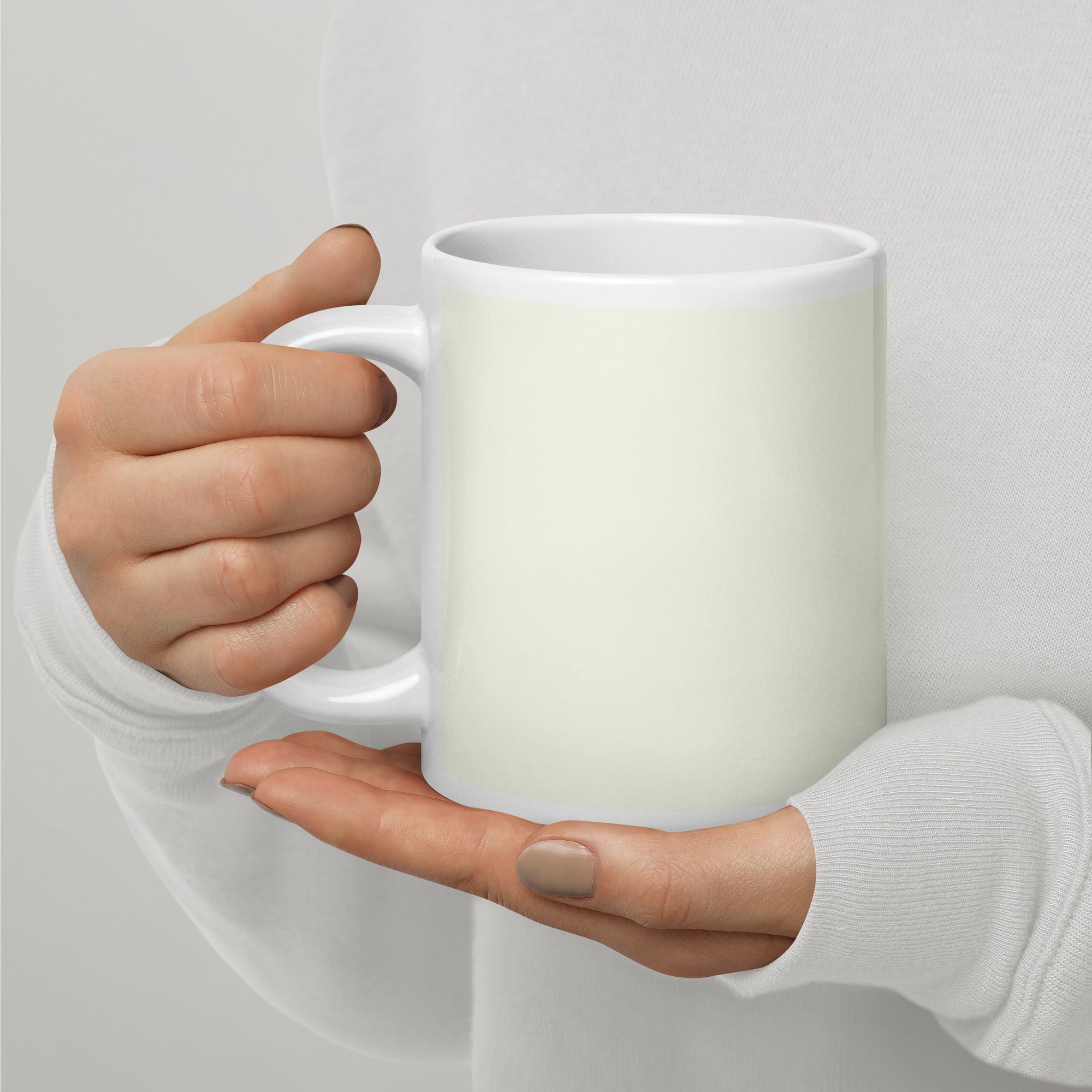 Creative Print Drinkware, White Glossy Ceramic Mug for Hot Drinks - Presentyra