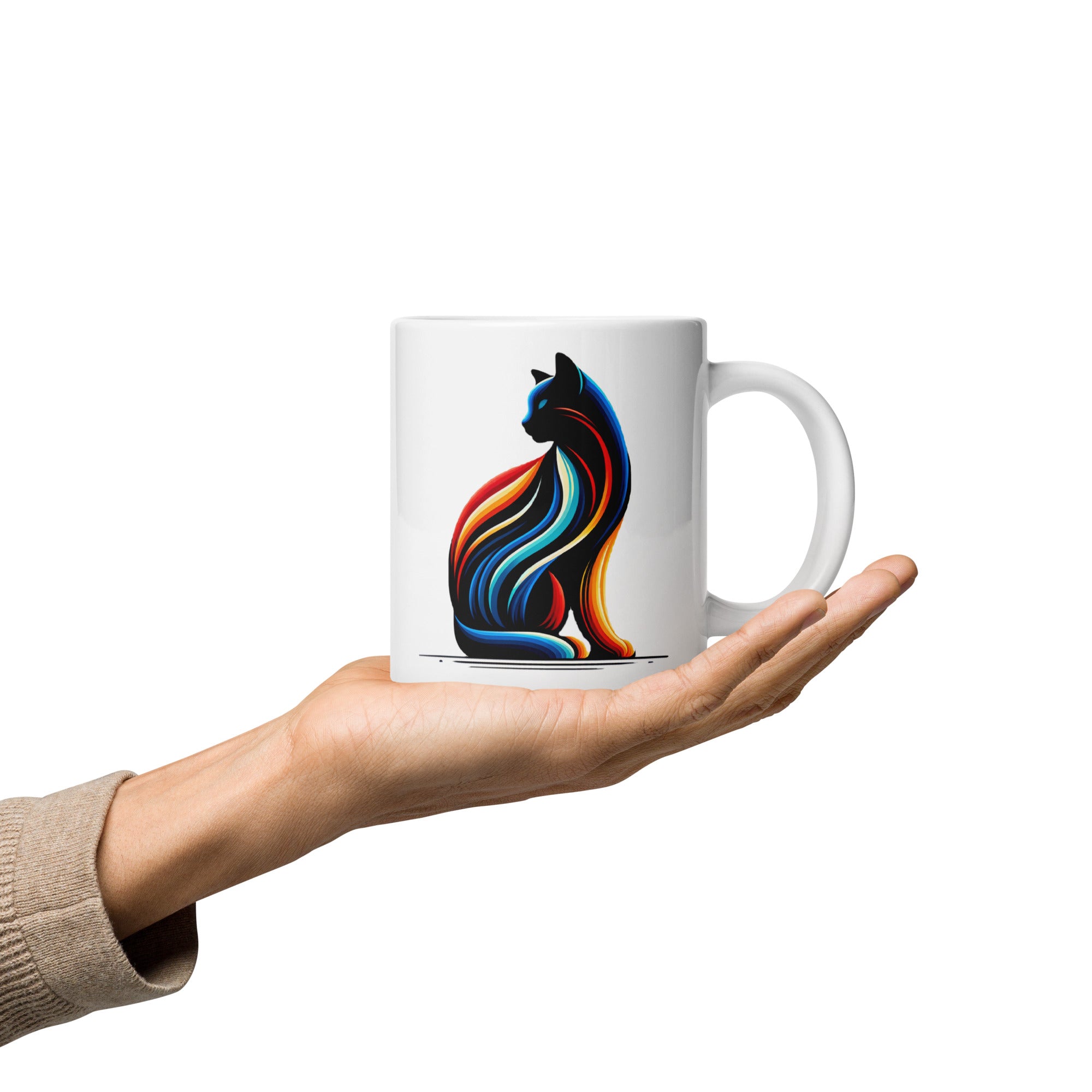 Bold Modern Artwork Print, White Glossy Ceramic Mug for Home or Office - Presentyra