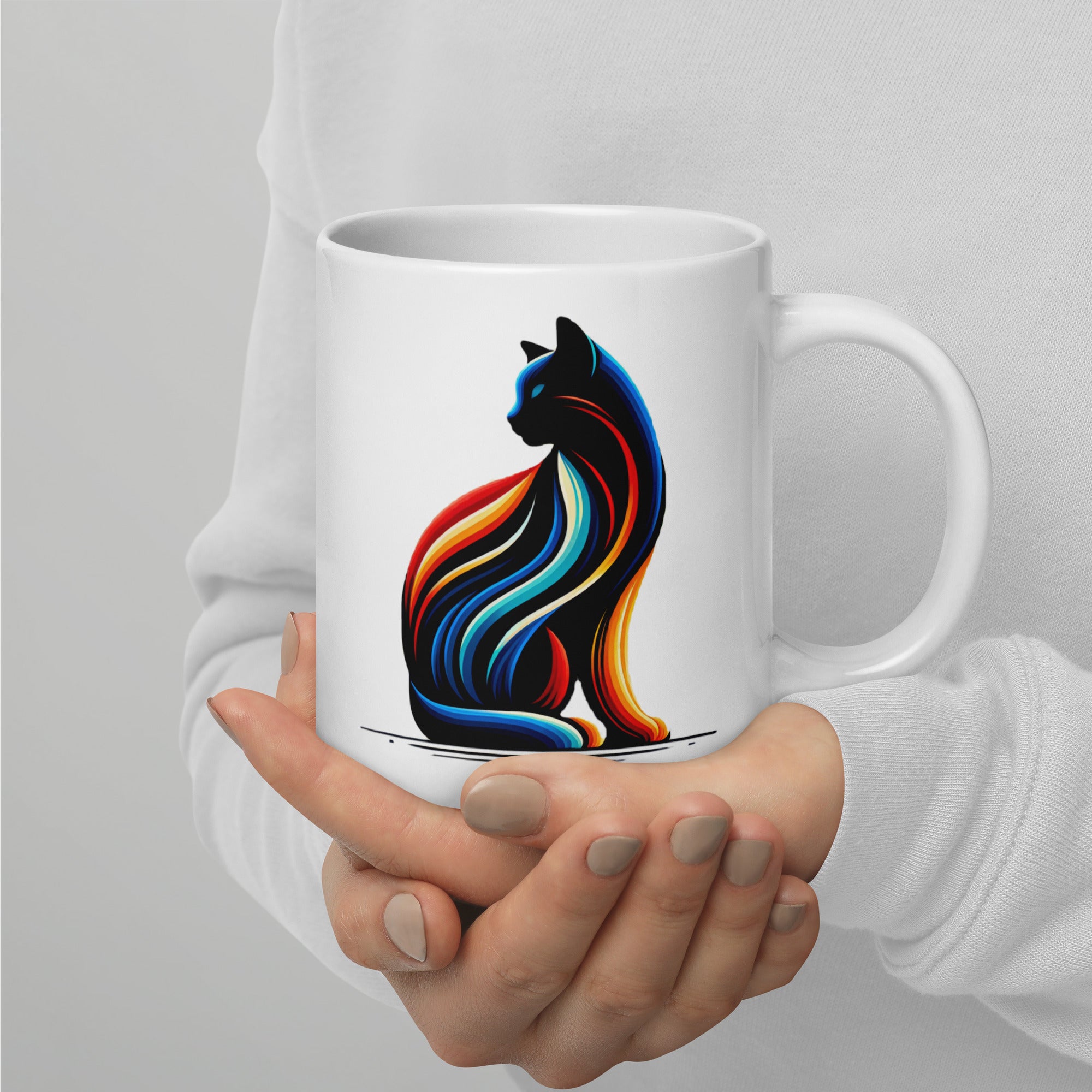 Original Graphic Artwork Mug, White Glossy Ceramic Cup for Hot Drinks - Presentyra