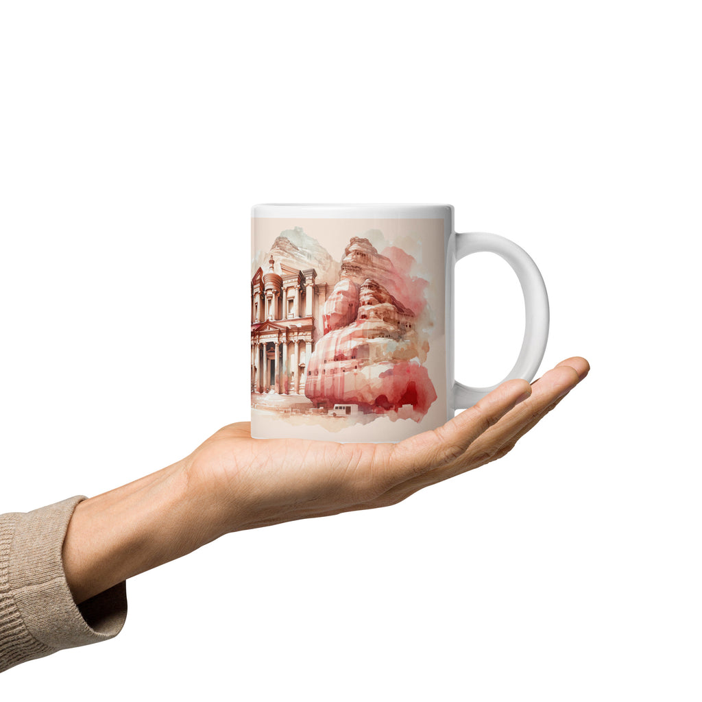 Unique Artwork Coffee Cup, White Glossy Ceramic Mug with Original Print - Presentyra